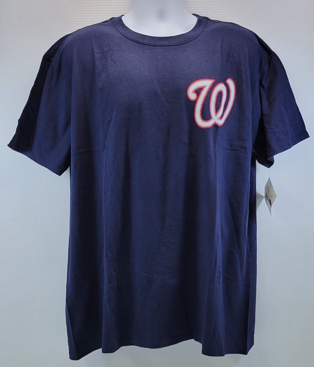 QQ) Majestic Stephen Strasburg Washington Nationals Men Blue Jersey Shirt 2XL